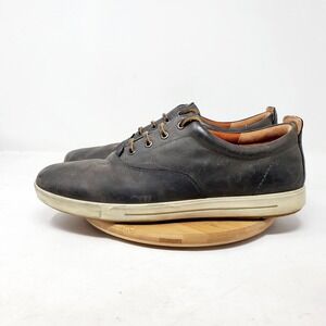ECCO Eisner Shoes Mens 46 Grey Leather Lace Up Sneakers‎ Casual Office Comfort